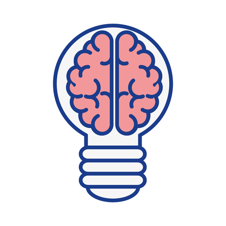 brain bulb icon over white background. colorful desing. vector illustrationのイラスト素材