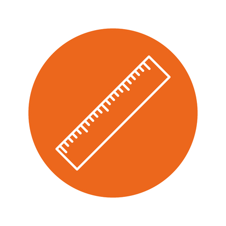 ruler utensil icon over orange circle and white background. vector illustrationのイラスト素材