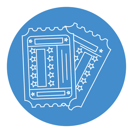 entertainment ticket icon over blue circle and  white background. vector illustrationのイラスト素材