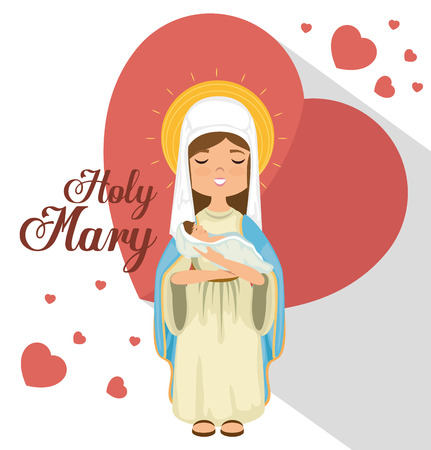 holy Miracle virgin religious card vector illustration designのイラスト素材
