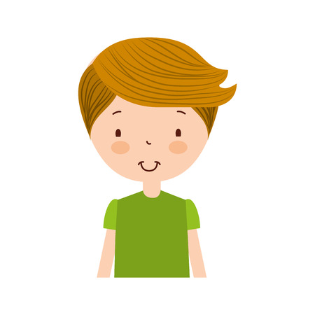 cute little boy character vector illustration designのイラスト素材