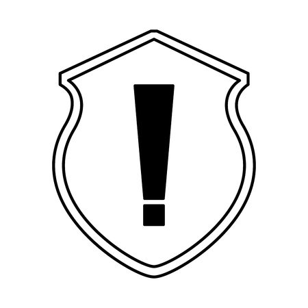 security shield with alert sign isolated icon vector illustration designのイラスト素材