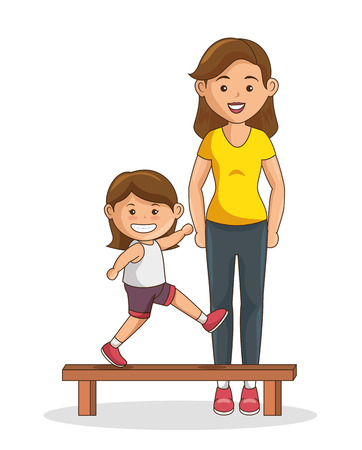 Sports family characters icon vector illustration designのイラスト素材