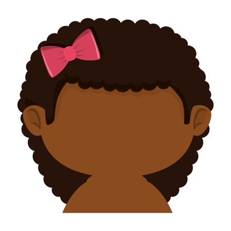 cute little girl without blouse character vector illustration designのイラスト素材