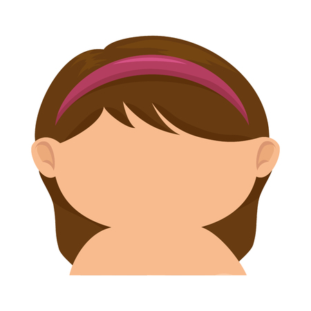 cute little girl without blouse character vector illustration designのイラスト素材