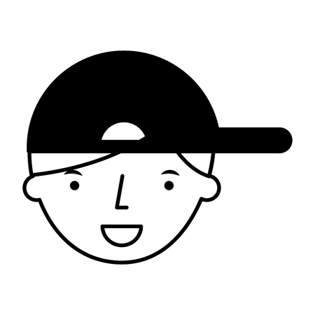 young boy with summer fashion vector illustration designのイラスト素材
