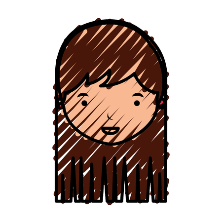 young woman avatar character vector illustration designのイラスト素材