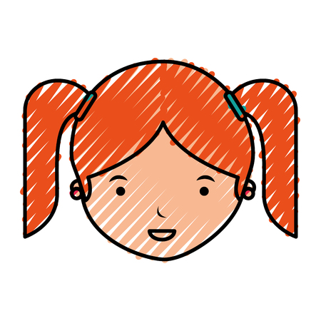 cute little girl character vector illustration designのイラスト素材
