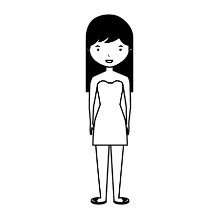 young woman avatar character vector illustration designのイラスト素材