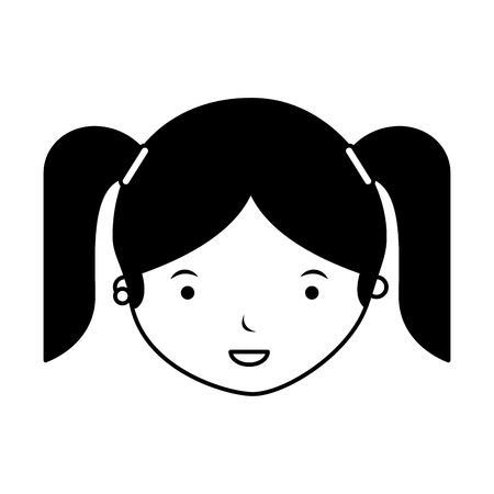 cute little girl character vector illustration designのイラスト素材