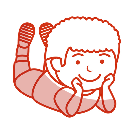 happy little boy character vector illustration designのイラスト素材