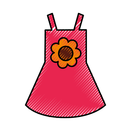 Beach girl dress with flower vector illustration designのイラスト素材
