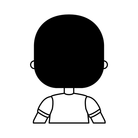 cute little boy with back character vector illustration designのイラスト素材