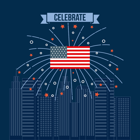 4th of july emblem image vector illustration designのイラスト素材
