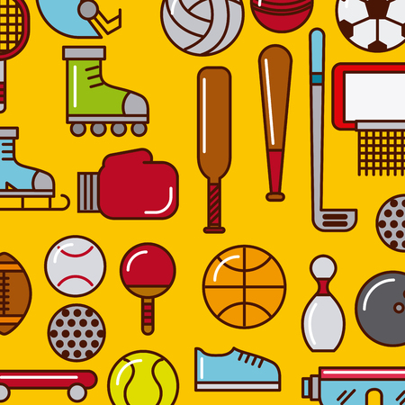 assorted sports wallpaper or background image vector illustration designのイラスト素材