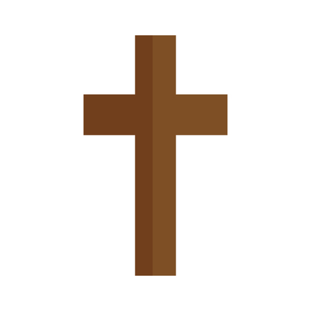 Christian cross symbol icon over white background. colorful design. vector illustrationのイラスト素材