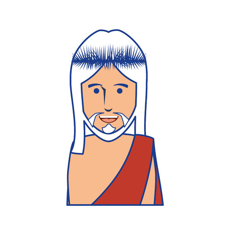 jesus christ man icon over white background. colorful design. vector illustrationのイラスト素材