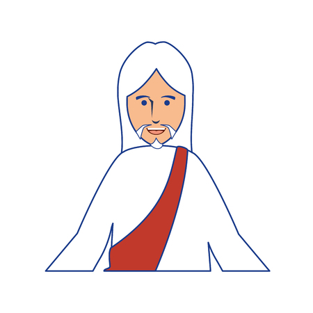 jesus christ man icon over white background. colorful design. vector illustrationのイラスト素材