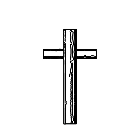 christian cross symbol icon over white background. vector illustrationのイラスト素材