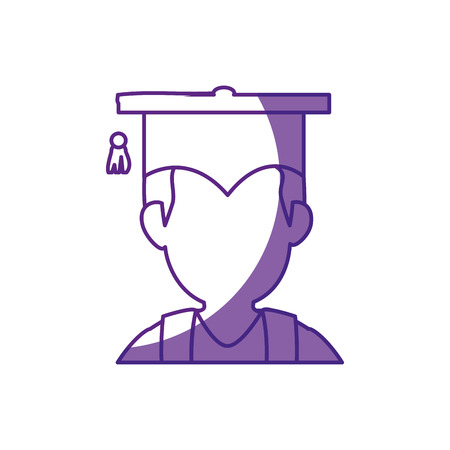 man with graduation cap icon over white background. vector illustrationのイラスト素材