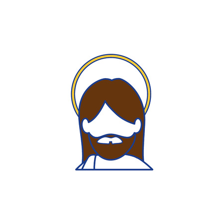 jesus christ icon over white background. colorful design. vector illustrationのイラスト素材