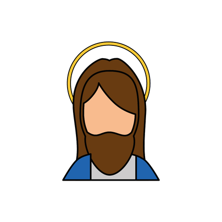 jesus christ icon over white background. colorful design. vector illustrationのイラスト素材