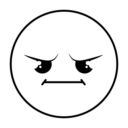 cute face emoticon kawaii character vector illustration designの写真素材