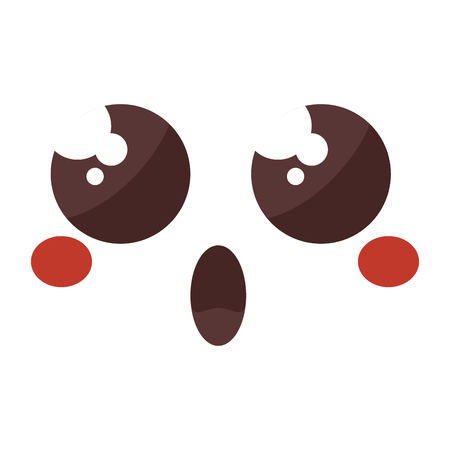 face emoticon kawaii style vector illustration designのイラスト素材