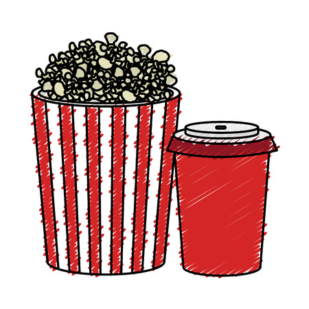 pop corn and soda isolated icon vector illustration designのイラスト素材