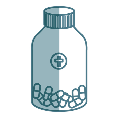 medicine bottle with capsules isolated icon vector illustration designのイラスト素材