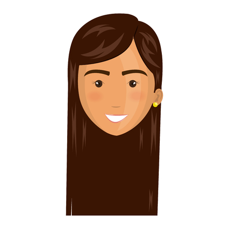 beautiful and young woman head vector illustration designのイラスト素材