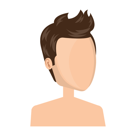 young man shirtless avatar character vector illustration designのイラスト素材
