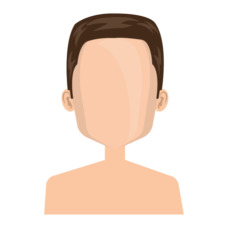 young man shirtless avatar character vector illustration designのイラスト素材