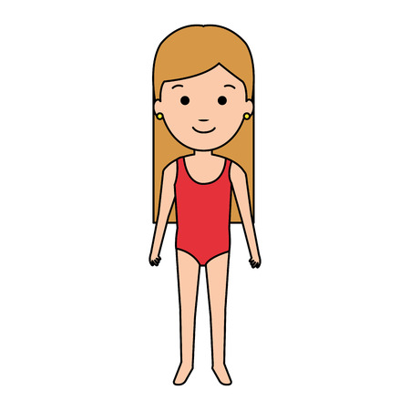 Little girl in beach dress vector illustration designのイラスト素材
