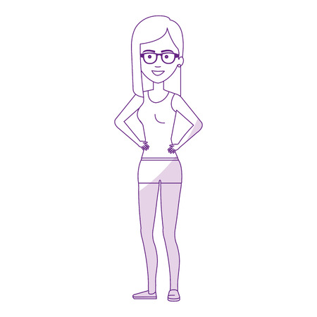 Woman in swimsuit character vector illustration designのイラスト素材