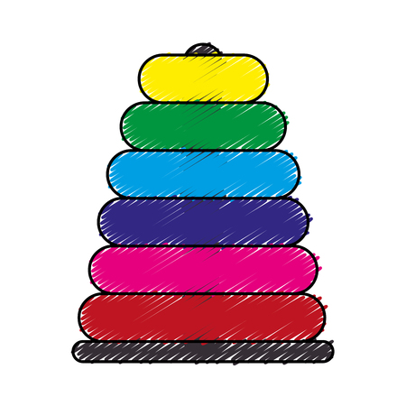 pile rings baby toy vector illustration designのイラスト素材
