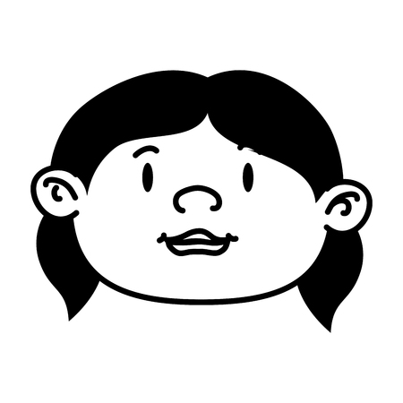 cute little girl character vector illustration designのイラスト素材