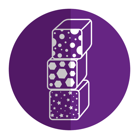 cubes blocks toy icon vector illustration designのイラスト素材