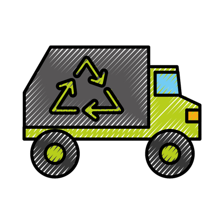 Garbage truck vehicle vector illustration graphic designのイラスト素材