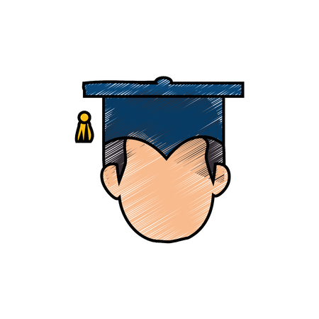 Student graduated profile icon vector illustration graphic designのイラスト素材