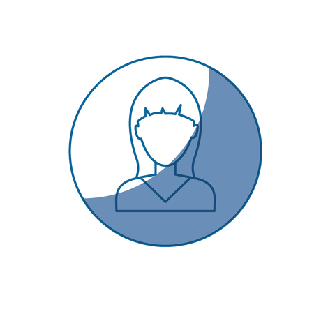 Young woman profile icon vector illustration graphic designのイラスト素材
