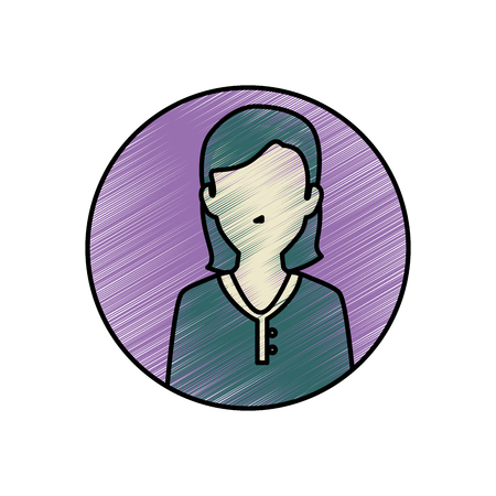 Young woman profile icon vector illustration graphic designのイラスト素材