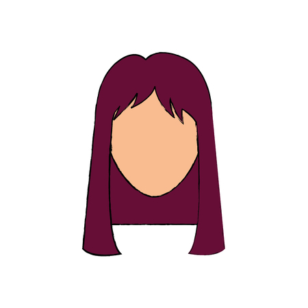 Young woman profile icon vector illustration graphic designのイラスト素材