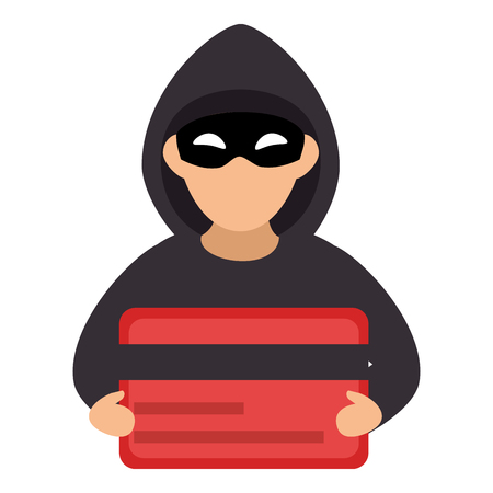 Hacker with credit card avatar character vector illustration designのイラスト素材