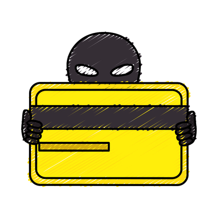 Hacker with credit card avatar character vector illustration designのイラスト素材