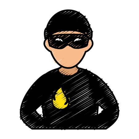 thief avatar character icon vector illustration designのイラスト素材