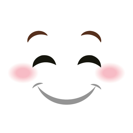 happy face emoticon kawaii style vector illustration designのイラスト素材