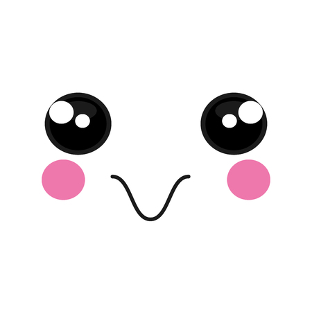 happy face emoticon kawaii style vector illustration designのイラスト素材