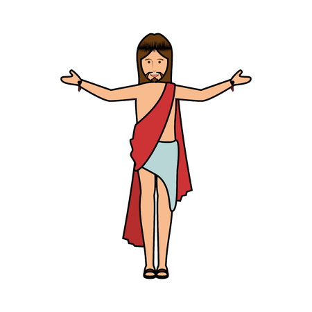 Jesus Christ face cartoonのイラスト素材