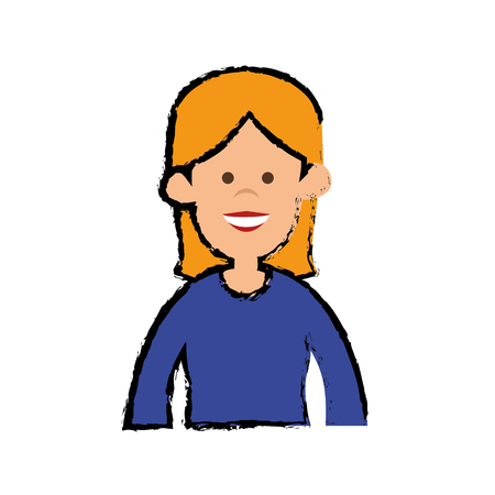 cartoon woman icon over white background. vector illustrationのイラスト素材